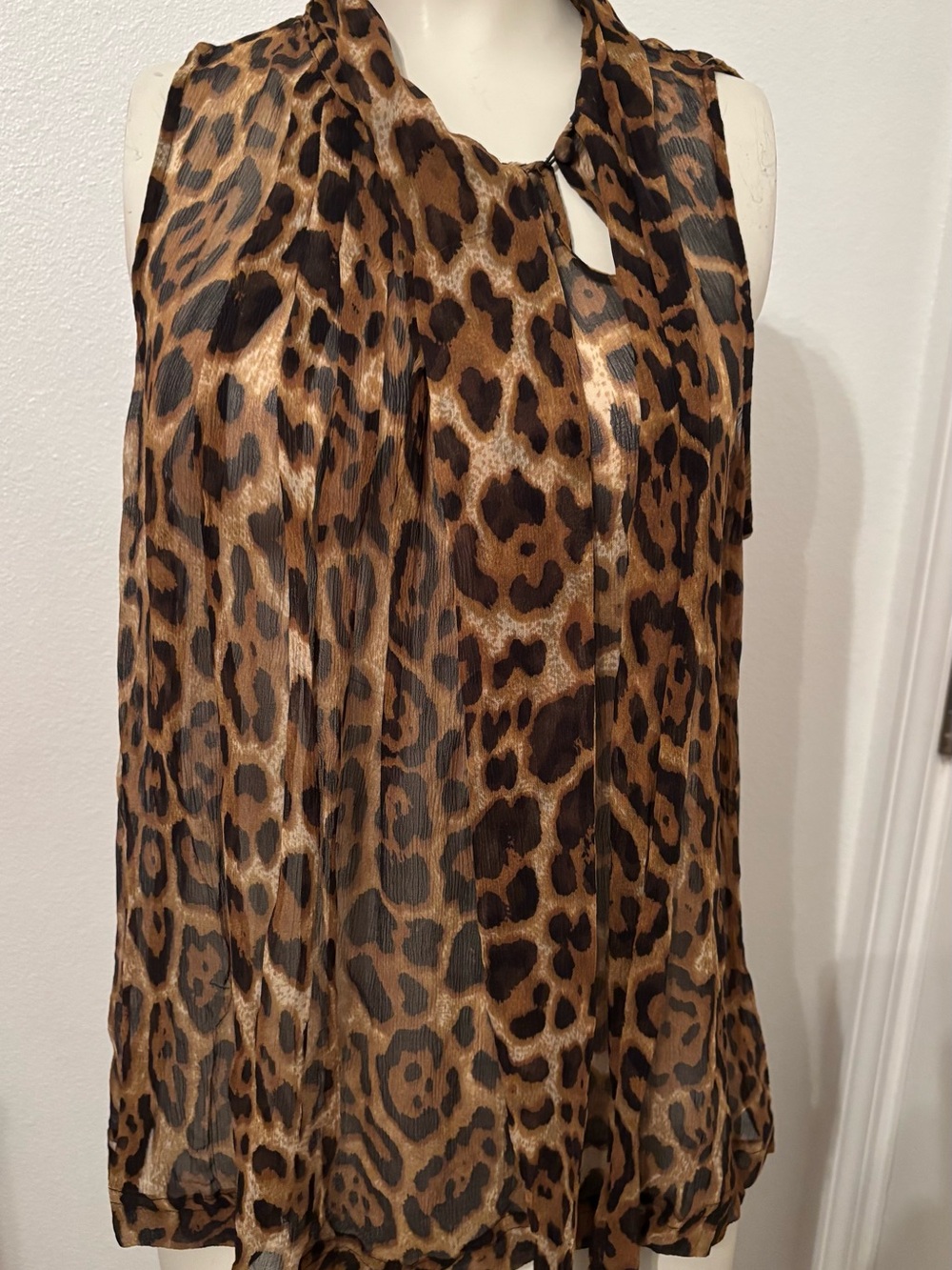 Vintage Spiegal silk leopard print sleeveless blouse 8 - Picture 5 of 8